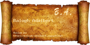 Balogh Adalbert névjegykártya